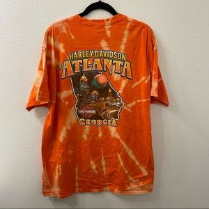 Harley Davison Atlanta Georgia tie dye shirt orange XL